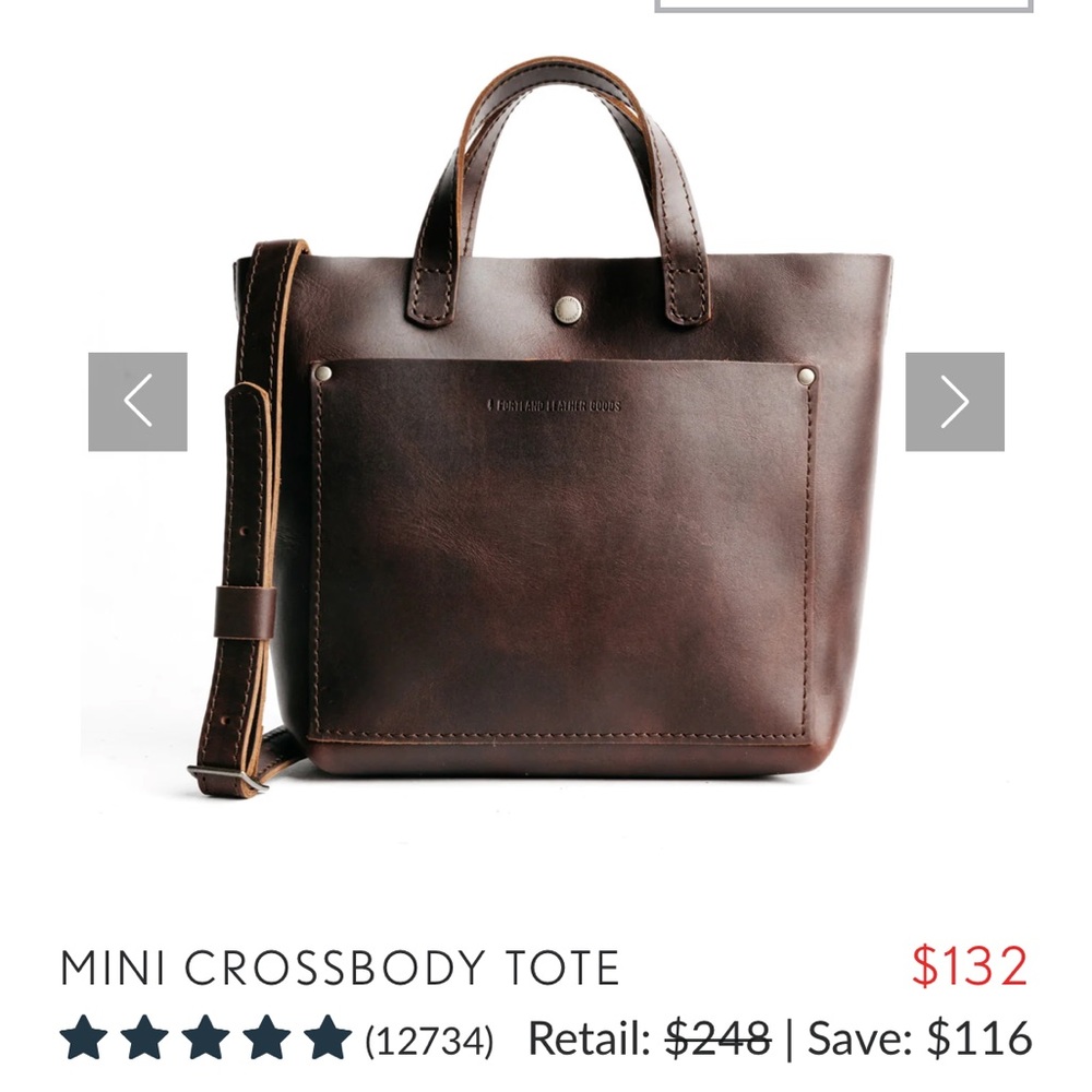 Portland Leather Goods Mini Crossbody Tote Bag